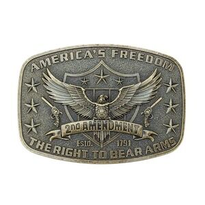 America's Freedom 2nd Amendment Belt Buckle - Bronze  - New